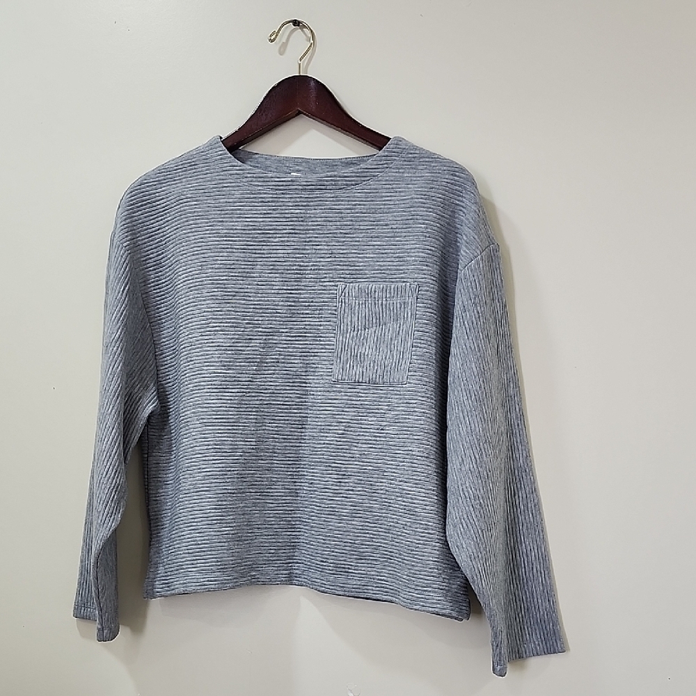 A New Day Light Gray Striped Top - Picture 1 of 10